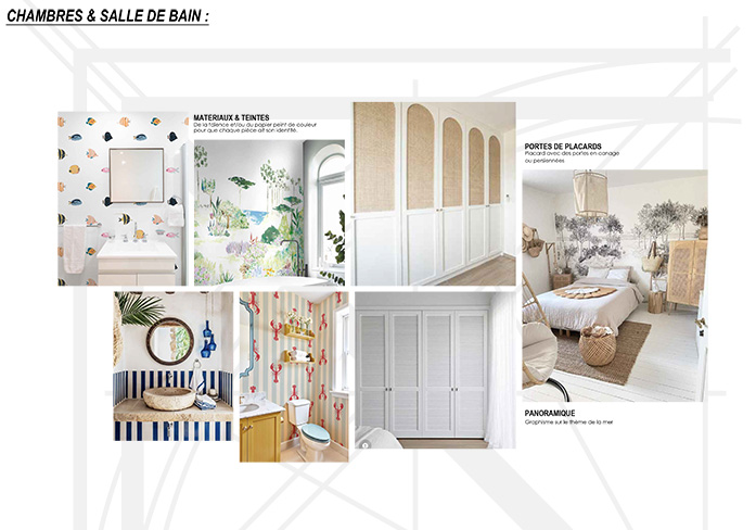 Architecture d'intérieur - Moodboard - Fromantine Noirmoutier salle de bain atypique